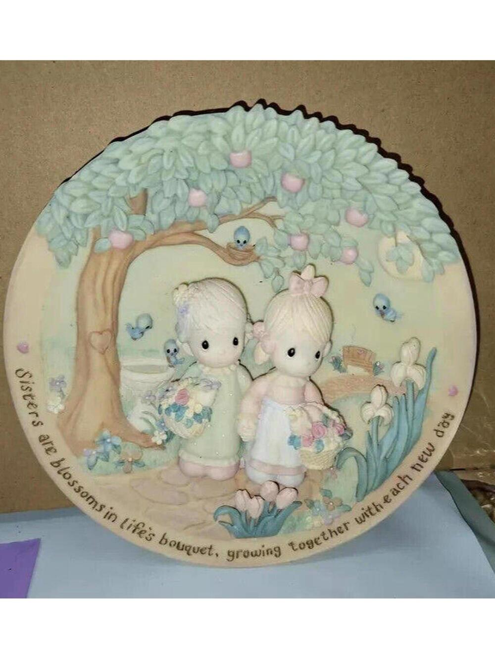Sisters Forever Precious Moments Bradford Exchange Signed Plate Wall # Art Decor